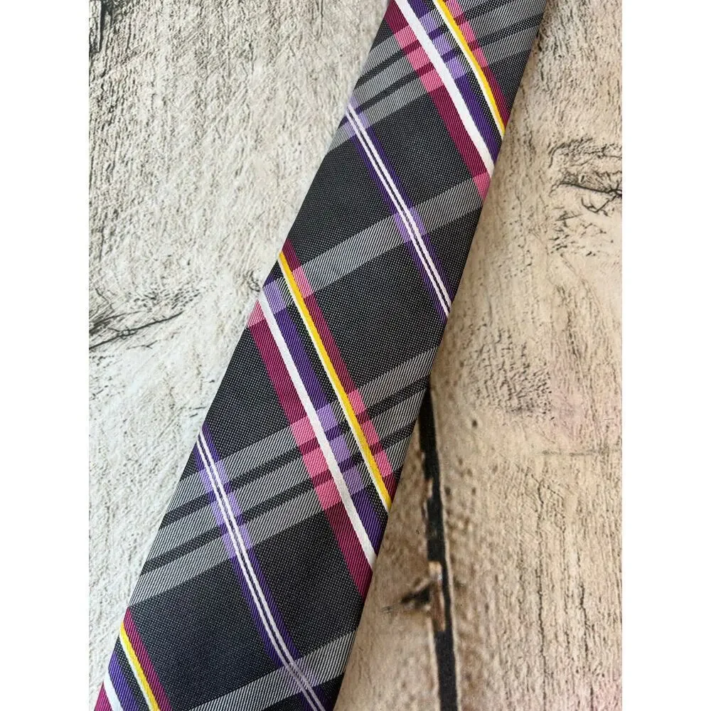 BEN SHERMAN Men’s Plaid 100% Silk Tie